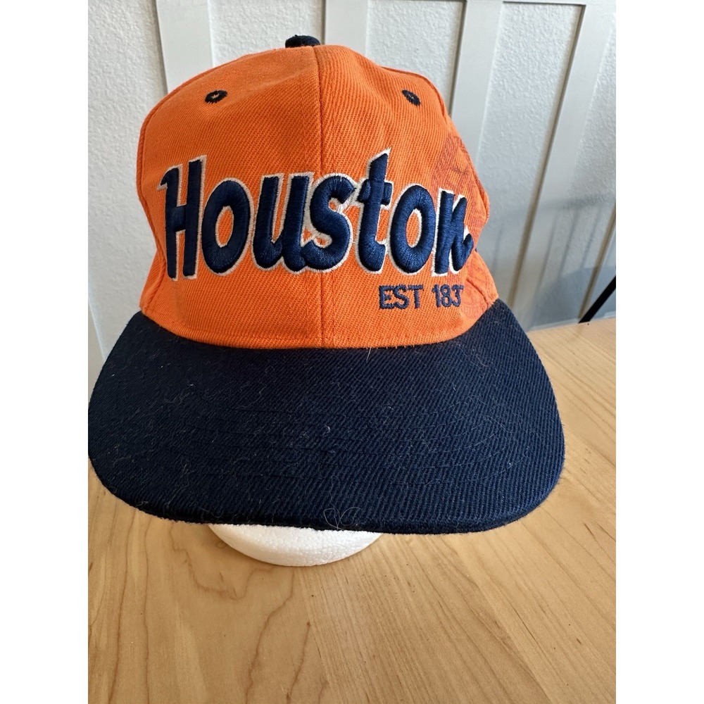 Jinx Head Wear Houston Texas Snapback Baseball Cap Hat Orange Navy Seal Adjust
